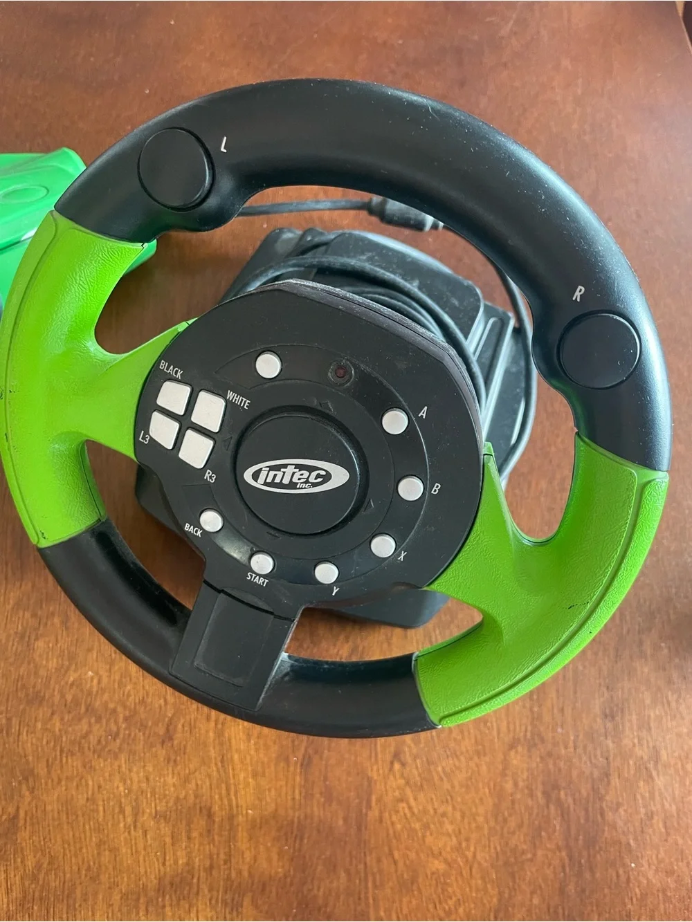 Intec Pro-Mini 2 Racing Steering Wheel Original Xbox Driving Video Game accesory
